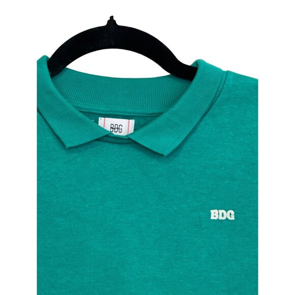 Urban Outfitters BDG Collared Green Cut Off Sweatshirt Top Sz Small NEW - Picture 3 of 5